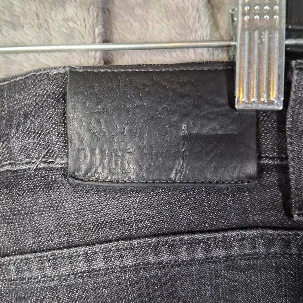 Paige Lennox Slim Straigh Jeans Mens 32x32 Black Wash Designer Denim Sample Tags - Picture 7 of 9